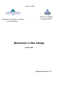 Partenariat et libre échange - Ministère de l`Economie et des Finances