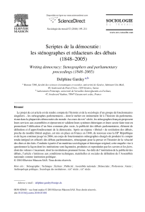 Scriptes de la démocratie : les sténographes et rédacteurs des débats
