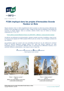 FCBA impliqué dans les projets d`Immeubles Grande Hauteur en Bois