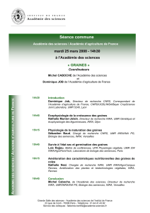 Graines - 25 mars 2008 - Programme et résumés