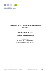 Evaluation du cursus « Information et communication » 2009