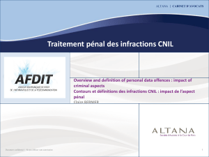 Contour et définition des infractions CNIL_impact de l`aspect