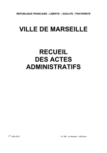 Recueil d`actes administratifs n°390 - maire de Marseille