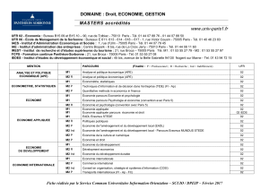 Masters Domaine Droit, Economie, Gestion 2