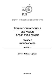 évaluation nationale des acquis des élèves en cm2