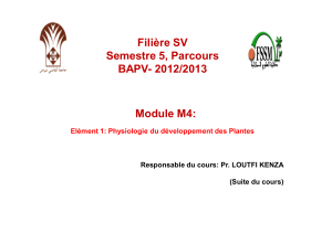 Filière SV Semestre 5, Parcours BAPV