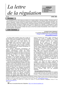 La lettre de la régulation