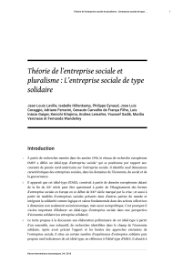 Théorie de l`entreprise sociale et pluralisme : l - IRD