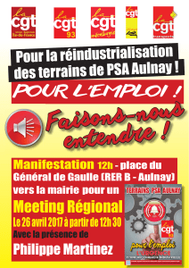 Manif MEETING terrains PSA Aulnay - 26 avril 2017