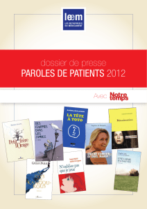 Dossier de Presse prix Paroles de Patients 2012