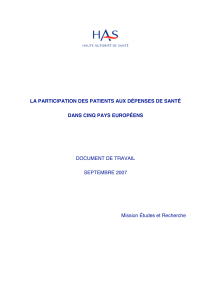 Participation des patients aux dépenses de santé dans cinq