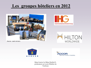 Les groupes hôteliers en 2012 - Hôtellerie
