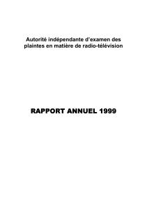 rapport annuel 1999