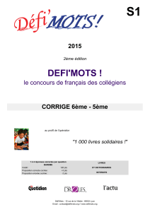Solutions concours Défi`Mots S1 2015