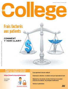 Revue Le Collège, automne 2012 - Collège des médecins du Québec