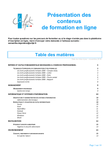 Présentation des contenus de formation en ligne