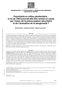 Psychiatrie en milieu pénitentiaire : la loi de