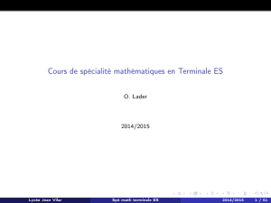 Cours de spécialité mathématiques en Terminale ES