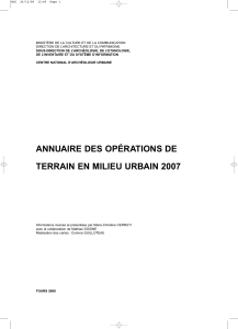 annuaire des opérations de terrain en milieu urbain 2007