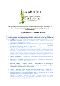 ASSOCIATION des AMIS DES PLANTES LA MOLENE