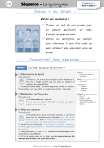 Séquence – Les synonymes