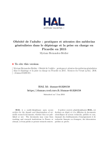 Obésité de l`adulte : pratiques et attentes des médecins généralistes