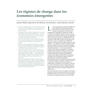 Les régimes de change dans les économies émergentes - hiver-02-03