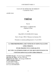 La thromboprophylaxie veineuse en soins palliatifs