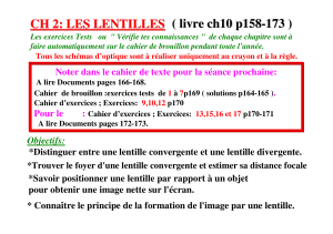 CH 2: LES LENTILLES ( livre ch10 p158
