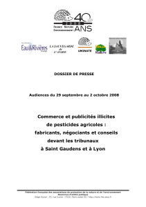 Commerce et publicités illicites de pesticides agricoles : fabricants