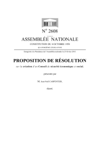 N° 2608 ASSEMBLÉE NATIONALE PROPOSITION DE RÉSOLUTION