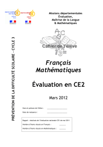 Français Mathématiques Évaluation en CE2