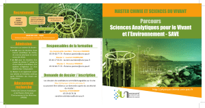 Parcours Sciences Analytiques pour le Vivant et l`Environnement