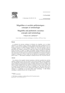 Mégalithes et sociétés préhistoriques : concepts et terminologie