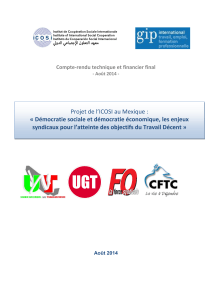 Projet de l`ICOSI au Mexique : « Démocratie sociale et démocratie
