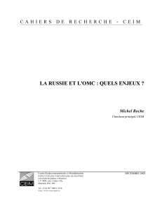 La Russie et l`OMC : Quels enjeux - IEIM-UQAM