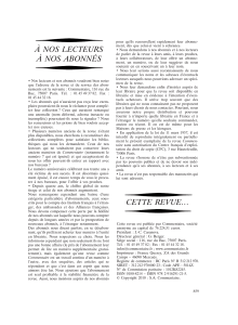 &agrave; nos lecteurs &agrave; nos abonn&eacute;s cette revue&hellip;