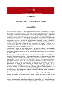 Edition 2017 Université Paris-Sud, Faculté Jean Monnet Cas à traiter