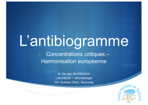 Concentrations critiques et harmonisation - Infectio