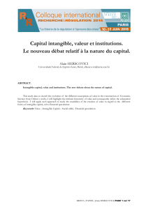 Intangible capital, value and institutions. The new debate on the