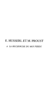 E. HUSSERL ET M. PROUST