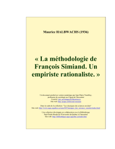 « La méthodologie de François Simiand. Un empiriste rationaliste. »