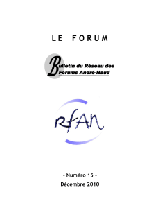 Décembre 2010 - Réseau des Forums André-Naud