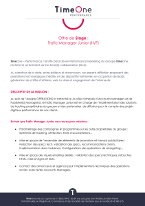 Offre de Stage : Trafic Manager Junior (H/F)