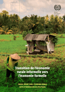 Transition de l`économie rurale informelle vers l`économie