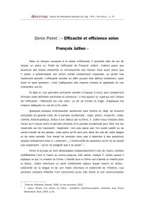 Denis Pieret : « Efficacité et efficience selon François Jullien
