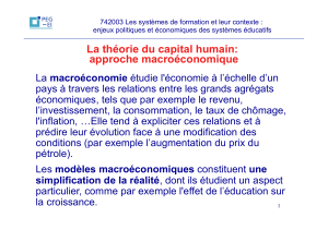 La théorie du capital humain: approche macroéconomique