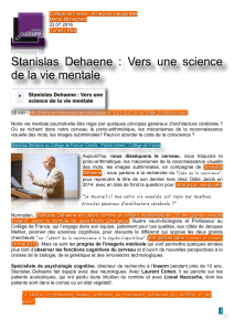 Stanislas Dehaene : Vers une science de la vie mentale