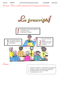 Le projet : Une nouvelle organisation de l`enseignement du français