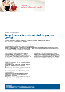 Stage 6 mois - Assistant(e) chef de produits Dremel - Bosch